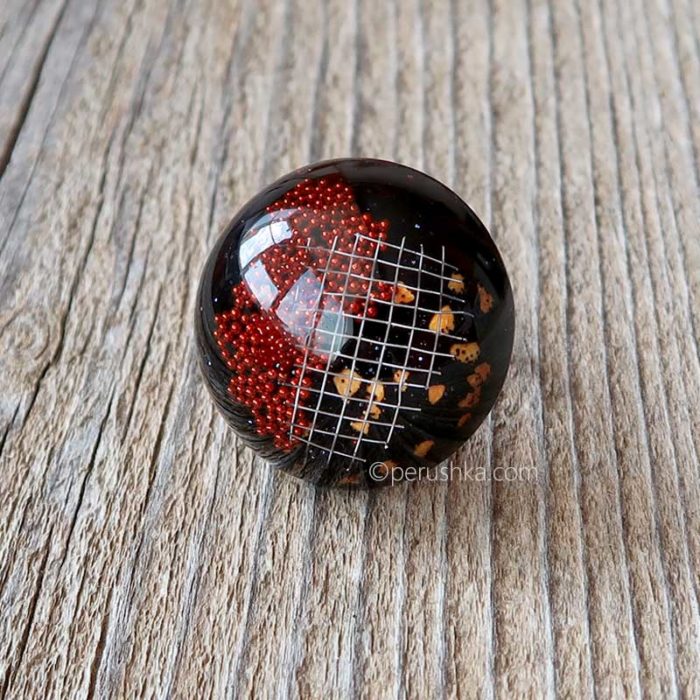 Red beads and wire
