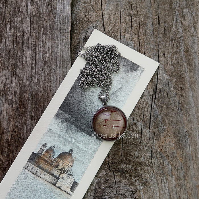 Bordeaux-silver necklace - Image 4
