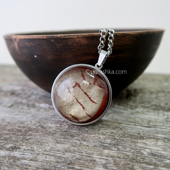 Bordeaux-silver necklace - Image 6