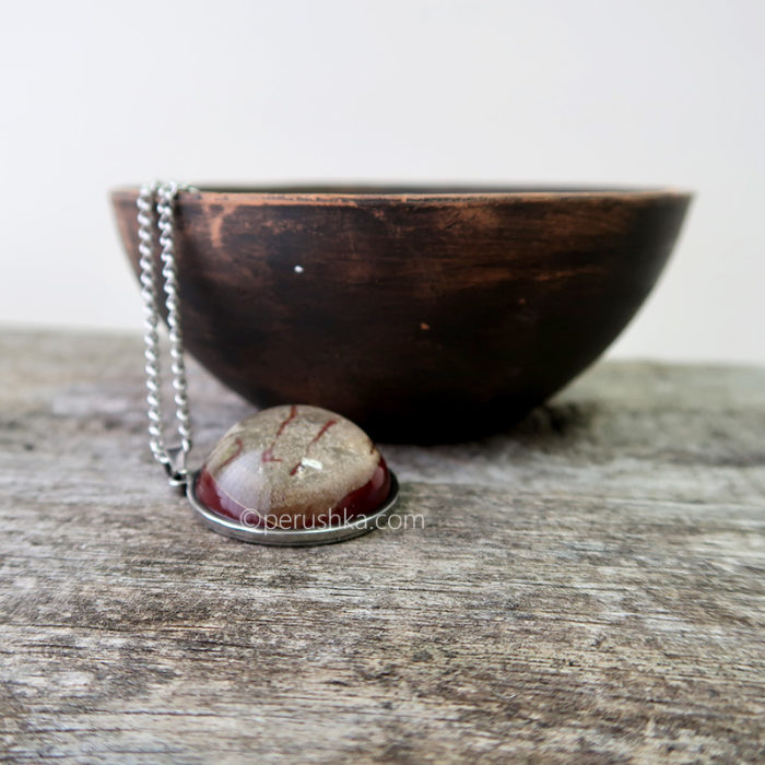 Bordeaux-silver necklace - Image 8