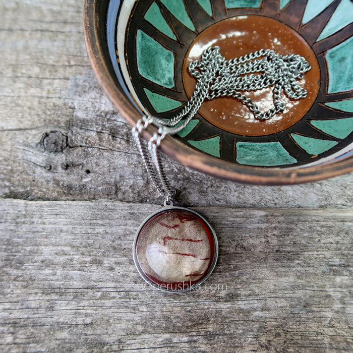 Bordeaux-silver necklace - Image 9