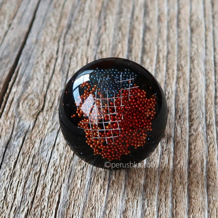 Red, orange, blue beads and wire