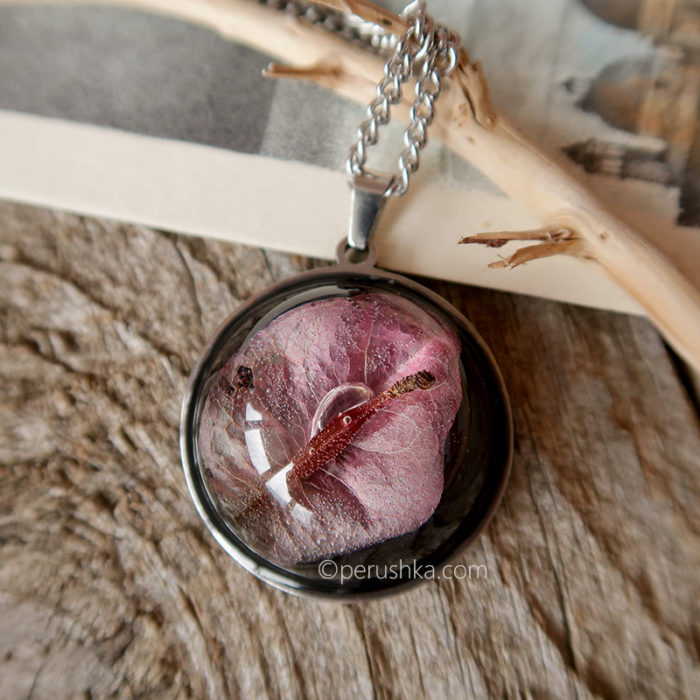 Black bougainvillea necklace